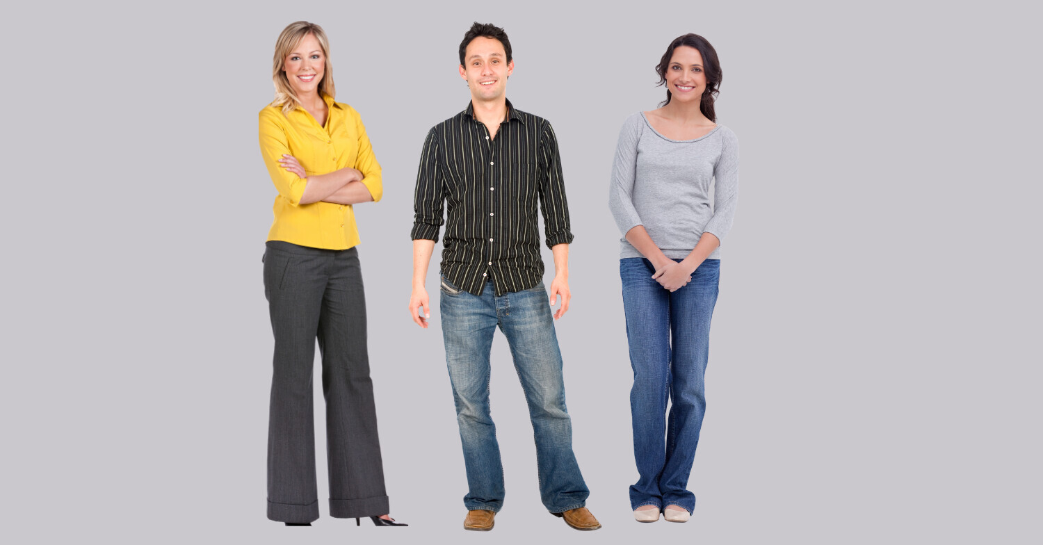 People with uneven stance and compromised posture
