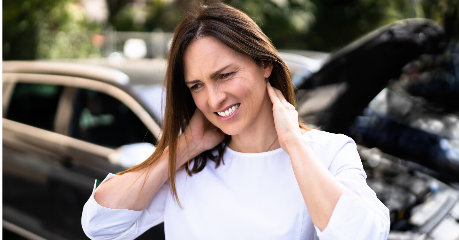 Woman with whiplash after car accident