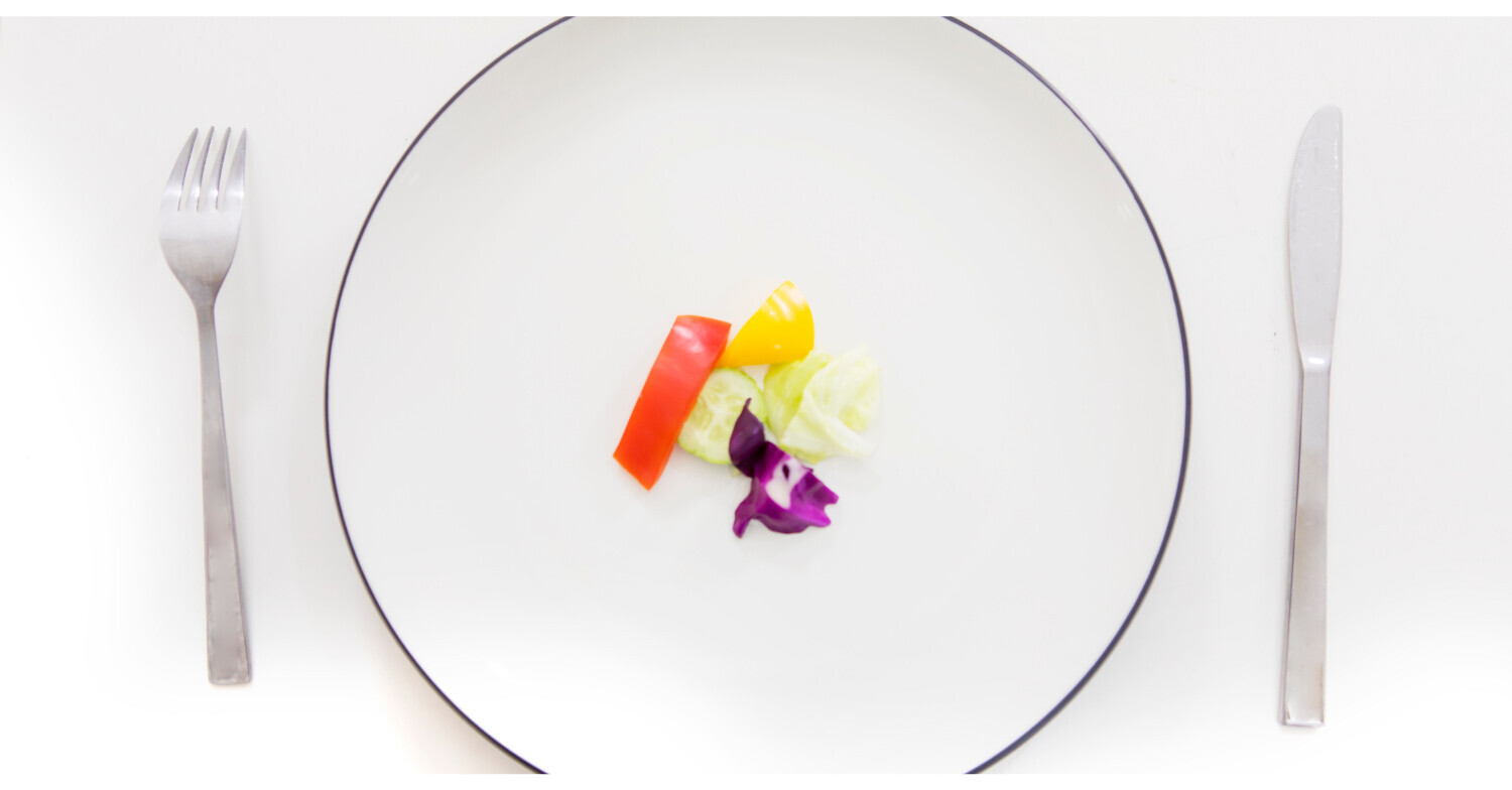small amount of food on plate